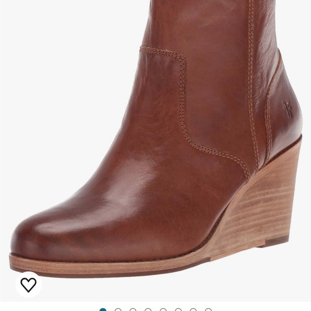 Frye wedge leather boots-only worn ONCE!